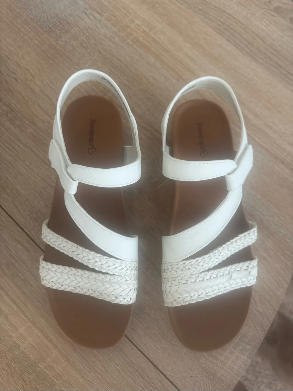 BareTraps White Braided Strap Sandals